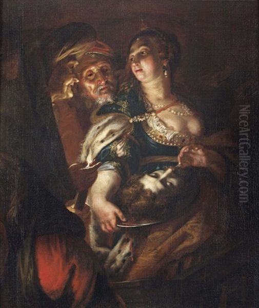 Salome With The Head Of Saint John The Baptist Oil Painting by Joachim von Sandrart the Elder