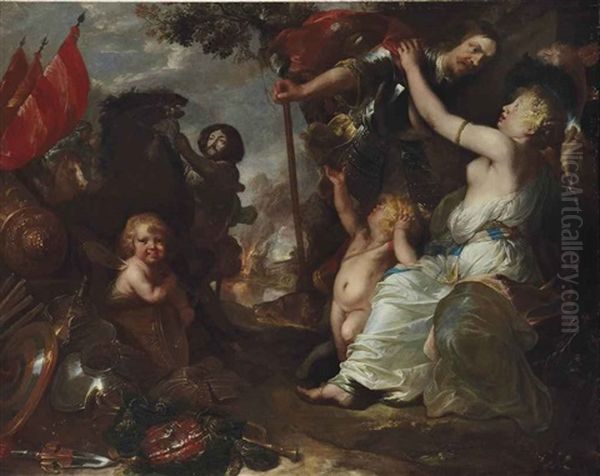 Mars Quittant Venus Oil Painting by Joachim von Sandrart the Elder