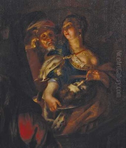 Salome Mit Dem Haupt Des Hl. Johannes D.t. Oil Painting by Joachim von Sandrart the Elder