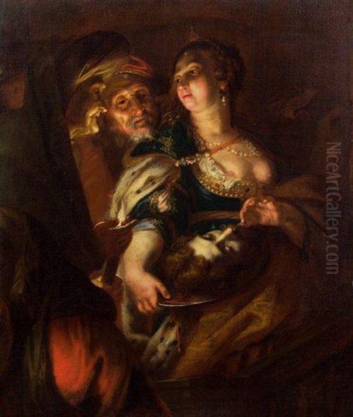 Salome Mit Dem Haupt Des Heiligen Johannes D.t. Oil Painting by Joachim von Sandrart the Elder