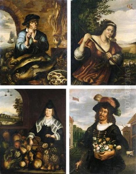 March (+ 3 Others; 4 Works) Oil Painting by Joachim von Sandrart the Elder