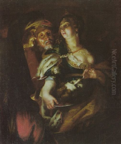 Salome Mit Dem Haupt Des Heiligen Johannes Oil Painting by Joachim von Sandrart the Elder