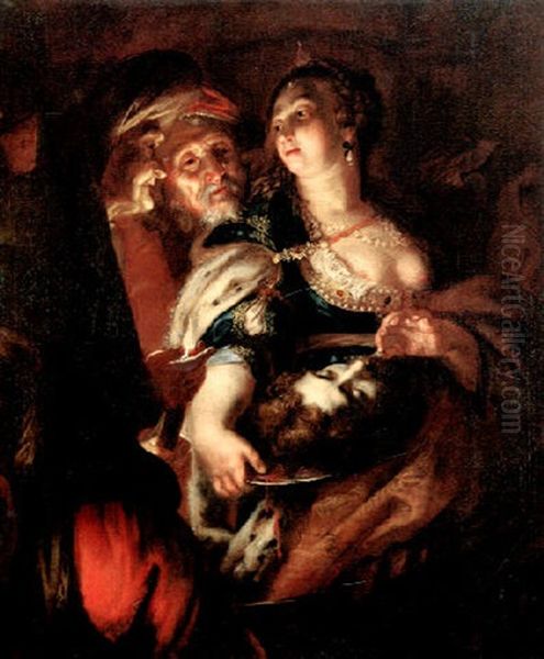 Salome Mit Dem Haupt Des Heiligen Johannes D.t. Oil Painting by Joachim von Sandrart the Elder