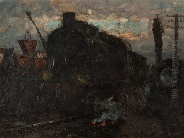 An Der Kohlenrampe Oil Painting by Leonhard Sandrock