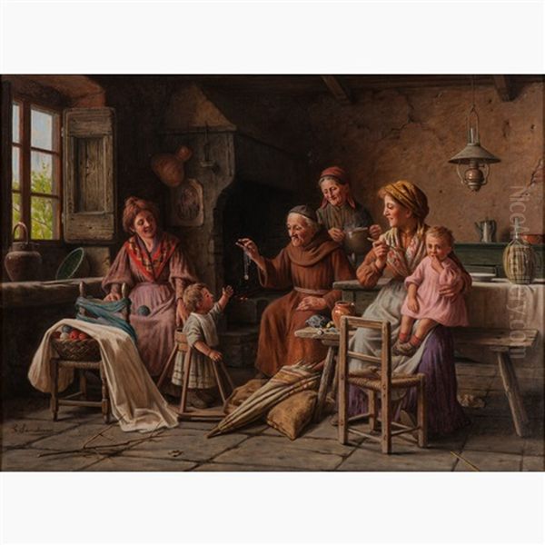 Il Regalo Del Frate Oil Painting by Giovanni Sandrucci