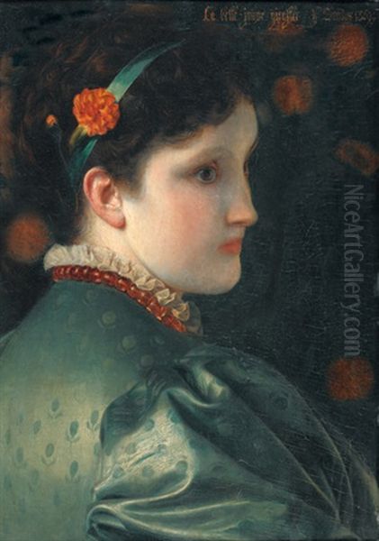 La Belle Jaune Giroflee Oil Painting by Anthony Frederick Augustus Sandys