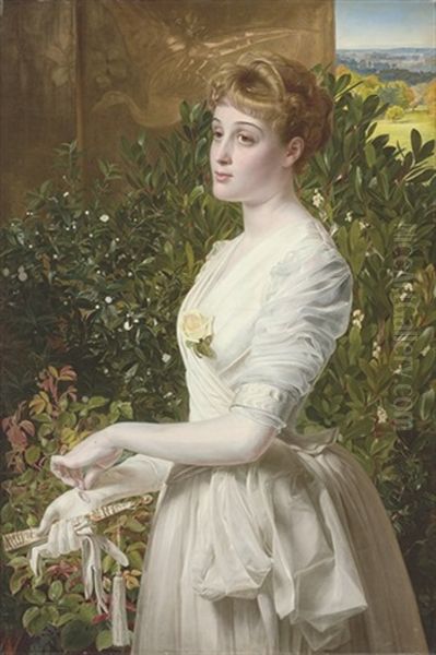 Portrait Of Julia Smith Caldwell Oil Painting by Anthony Frederick Augustus Sandys