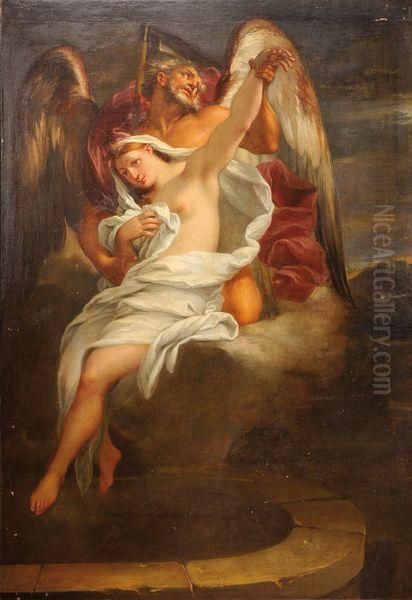 Le Temps Enlevant La Verite Oil Painting by Louis Boullogne