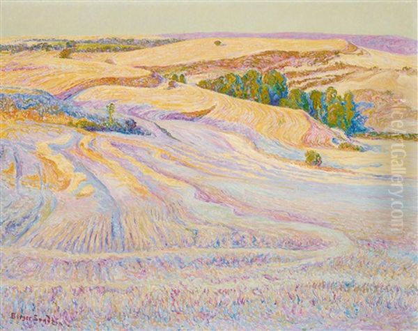 Field Patterns Oil Painting by Birger Sandzen