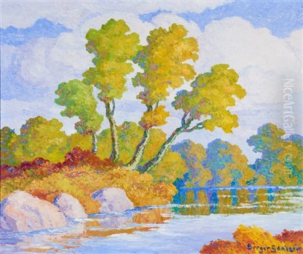 Autumn (smoky Hill River, Kansas) Oil Painting by Birger Sandzen