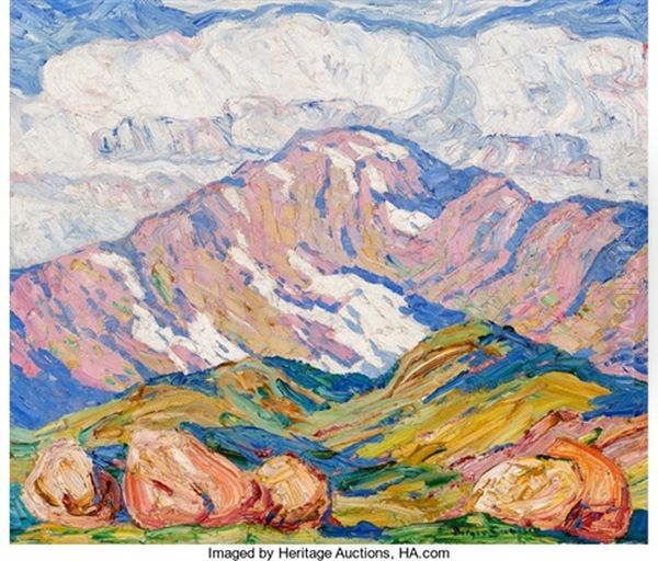 The Great Peak, Pike's Peak From The North Oil Painting by Birger Sandzen