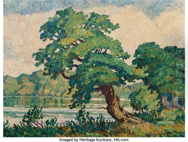 Little Arkansas River Oil Painting by Birger Sandzen