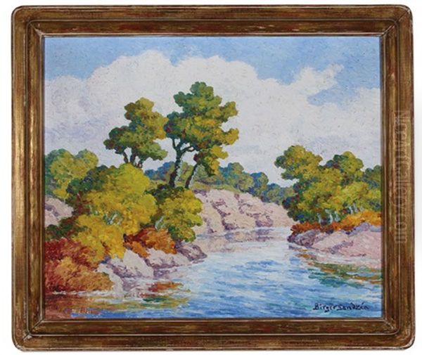 Smoky Valley Stream Oil Painting by Birger Sandzen