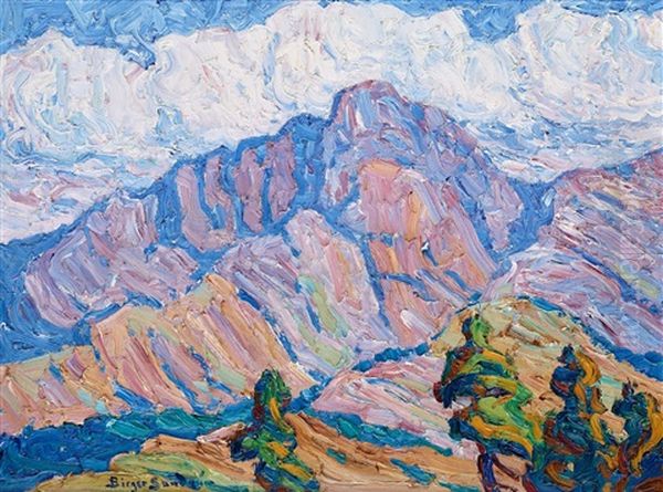 In The Heart Of The Rockies - Long Peak, Rocky Mountain National Park Oil Painting by Birger Sandzen