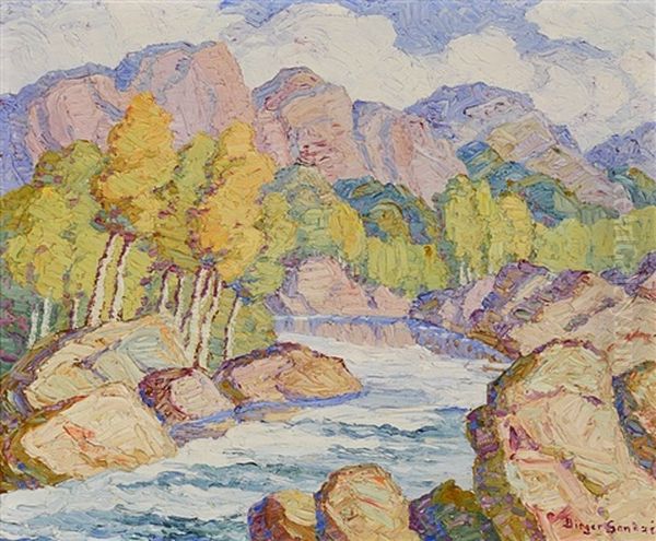 Mountain Stream Oil Painting by Birger Sandzen