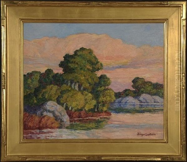 Twilight, Smoky Hill River, Kansas Oil Painting by Birger Sandzen