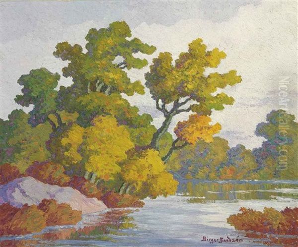 Autumn Glory, Smoky River, Kansas Oil Painting by Birger Sandzen