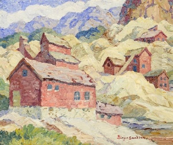 Abandoned Mines, Nevadaville, Colorado Oil Painting by Birger Sandzen