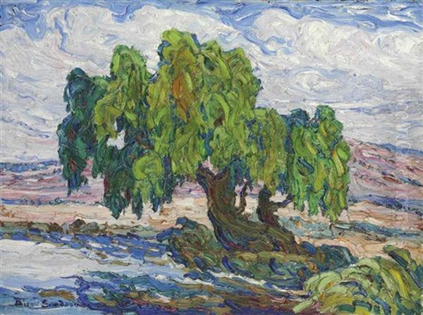 Old Willows Oil Painting by Birger Sandzen