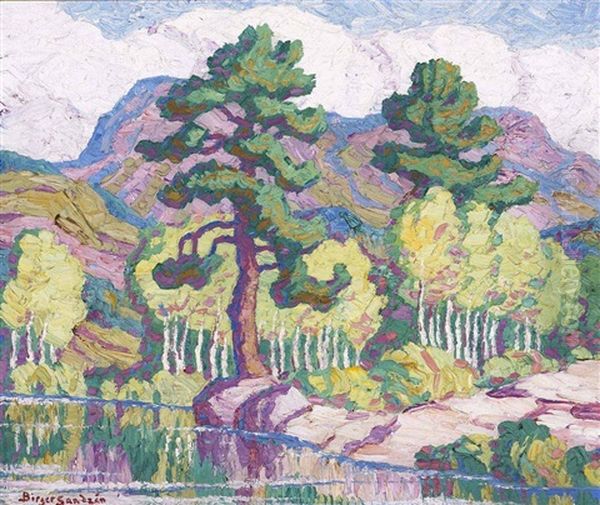 Hidden Lake Oil Painting by Birger Sandzen