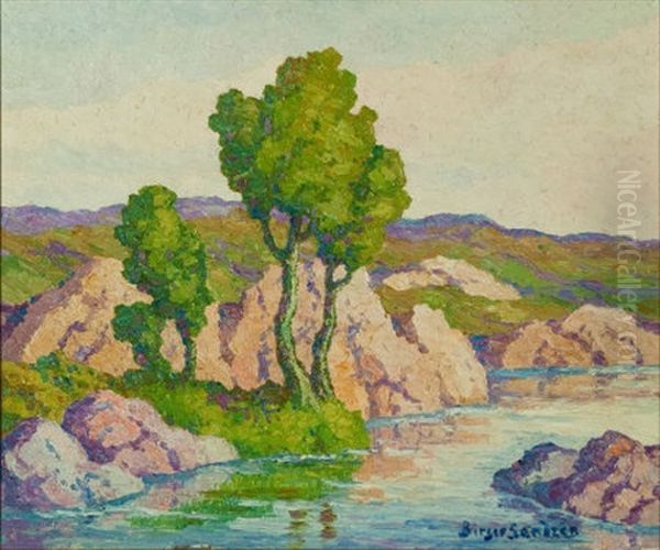 Kansas Creek Oil Painting by Birger Sandzen