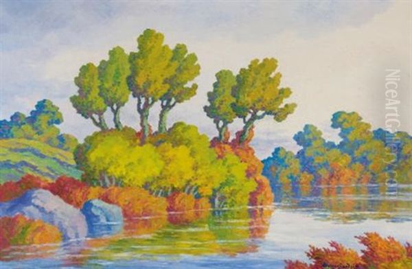 Autumn Symphony (smoky Hill River, Kansas) Oil Painting by Birger Sandzen