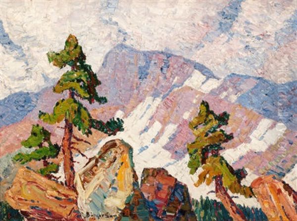 Rocky Mountain Landscape Oil Painting by Birger Sandzen