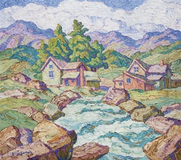 Mountain Village, Georgetown, Colorado Oil Painting by Birger Sandzen