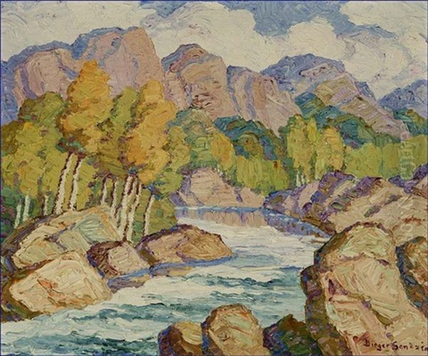 Mountain Stream, Boulder, Co Oil Painting by Birger Sandzen