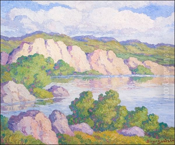 Stevenson Lake, Lindsborg, Kansas Oil Painting by Birger Sandzen