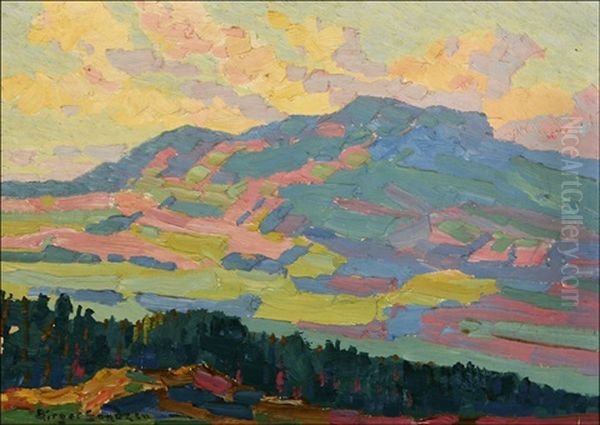 Sunset In The Mountains Oil Painting by Birger Sandzen