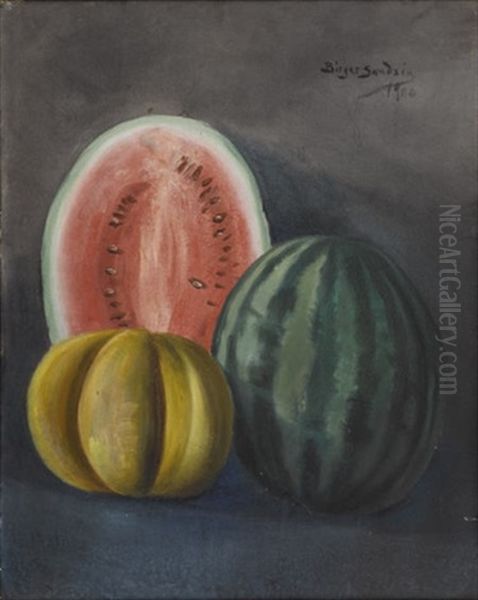 Still Life With Melons Oil Painting by Birger Sandzen