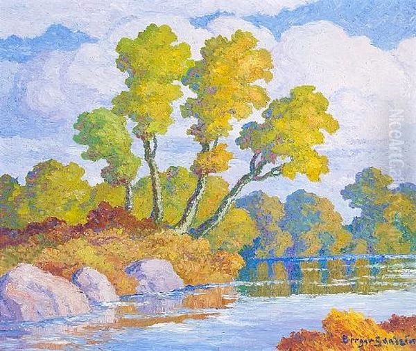 Autumn (smoky Hill River, Kansas) Oil Painting by Birger Sandzen