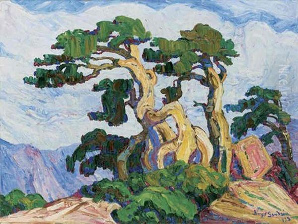 Lone Pine, Pike's Peak, Colorado Oil Painting by Birger Sandzen