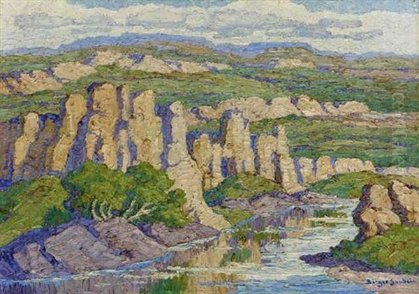 Wild Horse Creek, Graham County, Kansas Oil Painting by Birger Sandzen