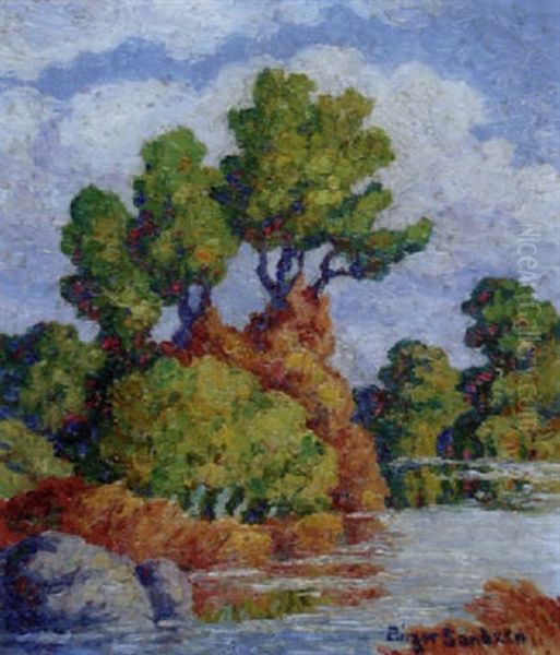 Autumn Chord, Smoky River, Kansas Oil Painting by Birger Sandzen