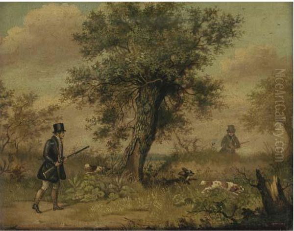 A Rough Shoot Oil Painting by Augustus S. Boult