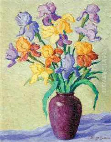 Iris Oil Painting by Birger Sandzen