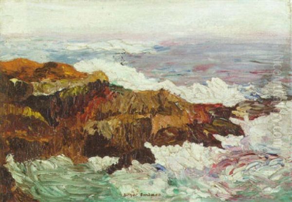 Rocky Coastline Oil Painting by Birger Sandzen