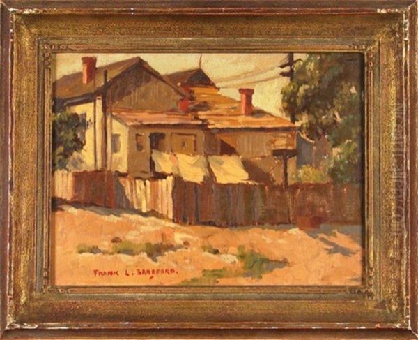 Backyard Oil Painting by Frank Leslie Sanford