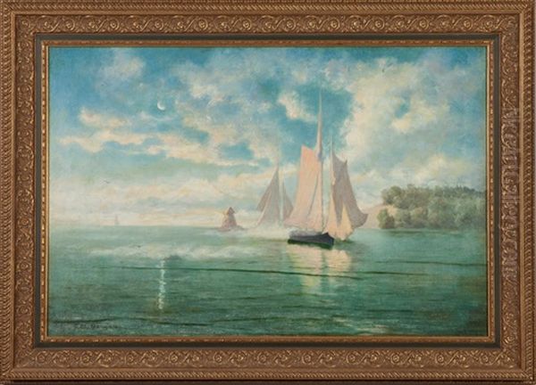 Sailing Ships Oil Painting by Amos Sangster