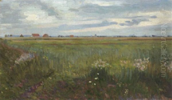 Blick In Das Moor (dachau Fruhling) Oil Painting by Salomon Sanielevici