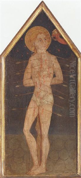 Saint Sebastian Oil Painting by  Sano di Pietro