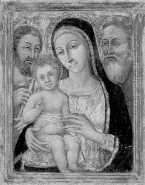 Sacra Famiglia Con San Giovanni Batista by  Sano di Pietro