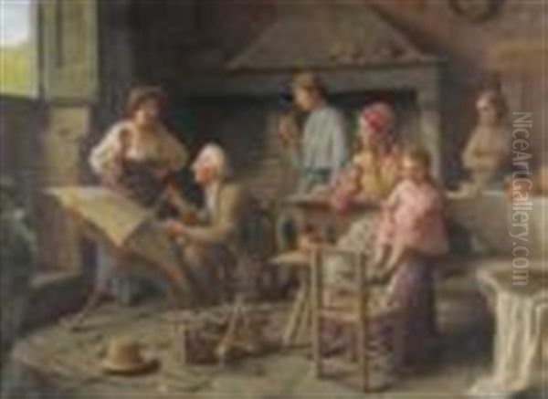 The Umbrella Repairer Oil Painting by Giovanni Sanrucci