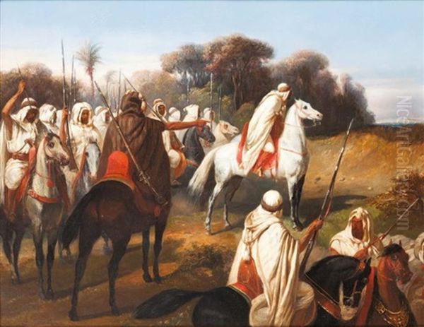 Abd-el-kader Montre L'ennemi Oil Painting by  Sansac (Comte de)