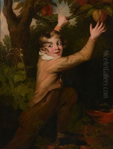 Boy Stealing Fruit Oil Painting by James Sant