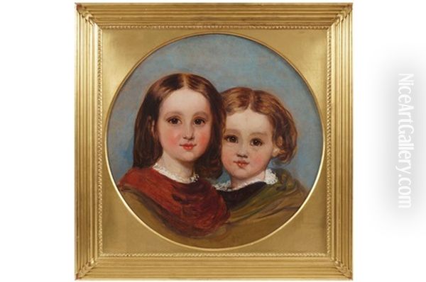 Two Children Oil Painting by James Sant