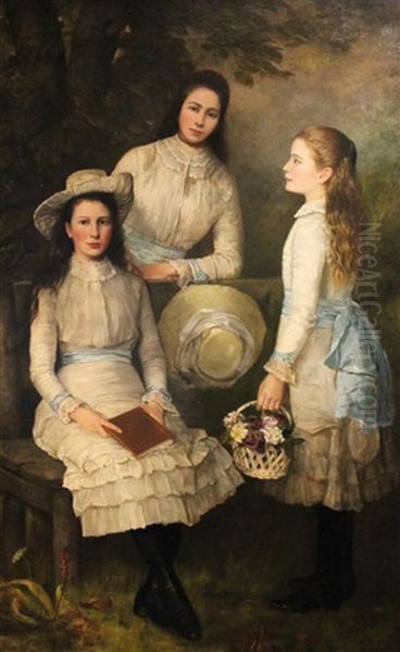 Three Sisters Oil Painting by James Sant