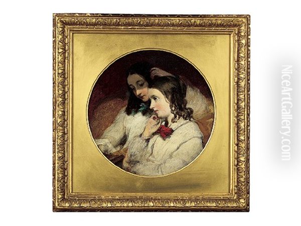 Two Girls Oil Painting by James Sant